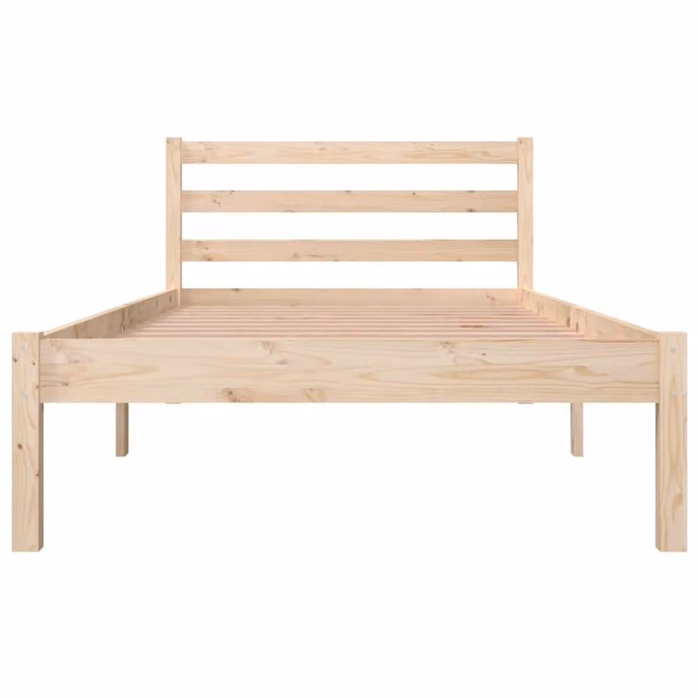 Berkfield Home Single Solid Wood Pine Bed Frame, Brown, W/D/H: 90 x 190 cm – 2