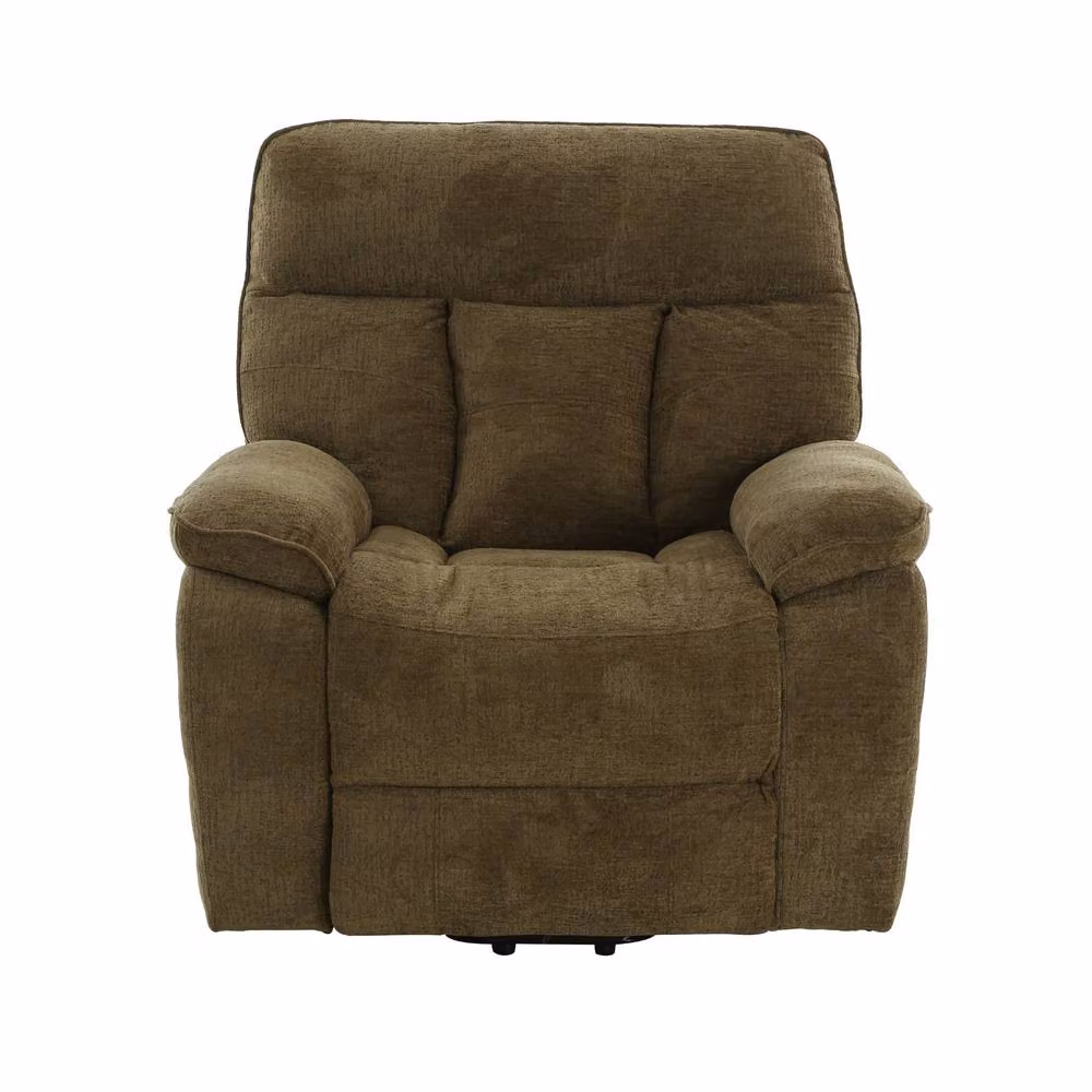 Beehive Furniture Devonshire Electric Rise and Recline Massage Chair in Brown Fabric with Powered Lift Assist and Solid Wood Frame – 2
