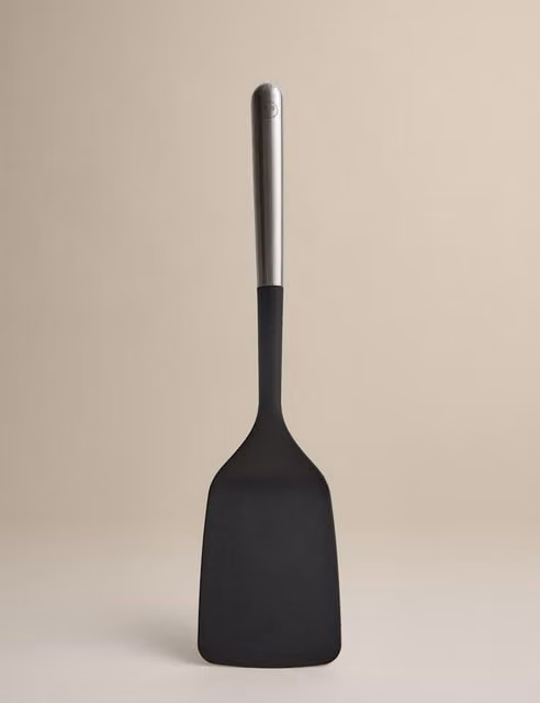 M&S x Tom Kerridge Silicone and Stainless Steel Turner in Silver and Black