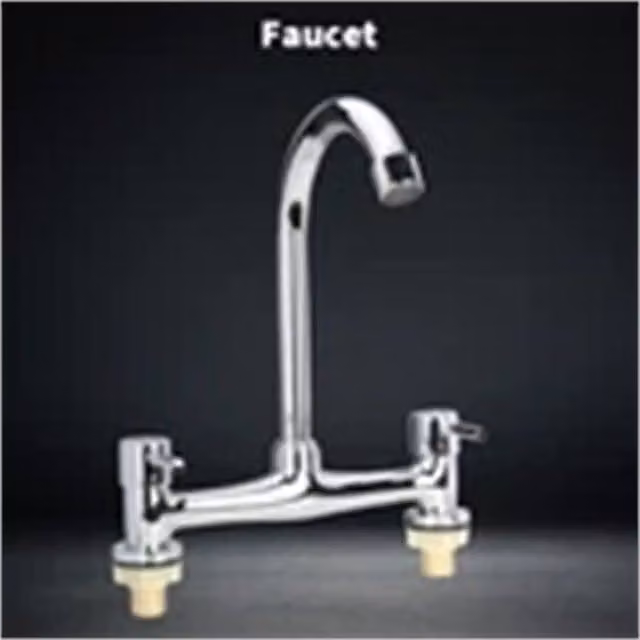 Nordara Modern Two-Handle Kitchen Mixer Tap in Chrome Silver, Countertop Ceramic Design