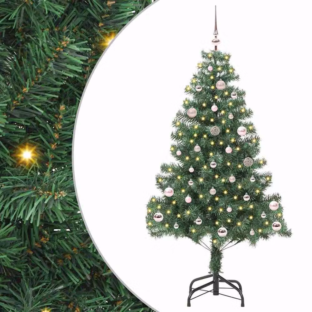 Berkfield Home Lush Christmas Tree with 150 LEDs and Stand, Green, H 150 cm x W 80 cm x D 40 cm – 2