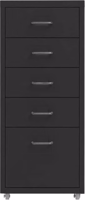 Berkfield Home Mobile Metal File Cabinet in Black, W/D/H: 28 x 41 x 69 cm – 1