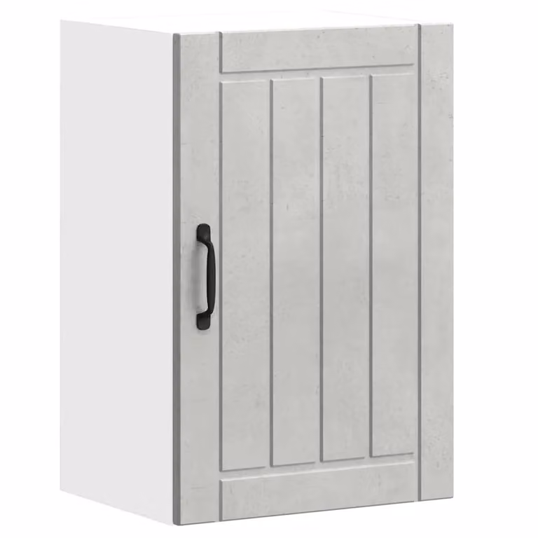 Berkfield Home Lucca Kitchen Wall Cabinet in Concrete Grey with Glass Doors