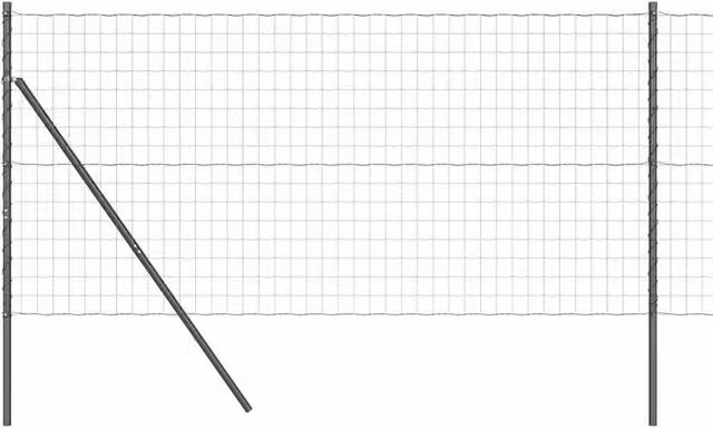 Berkfield Home Euro Fence with 7 Posts, Grey Galvanised Steel, W: 10 m, H: 1.2 m