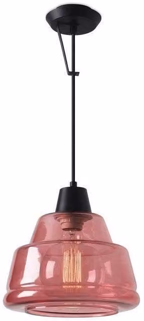Netlighting Magenta Transparent Glass Dome Pendant Light with E27 Socket