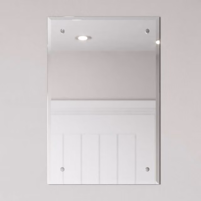 Bathwell Rectangular Bevelled Bathroom Mirror in Silver, W: 30.0 cm, H: 45.0 cm