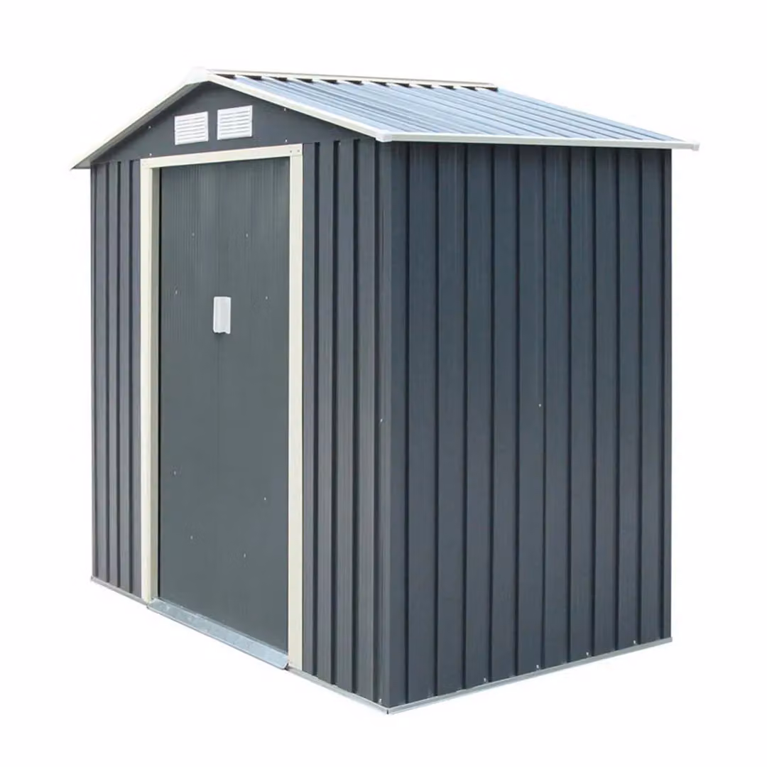 Rowlinson Trentvale Metal Apex Steel Shed in Grey, W: 201 cm, D: 121 cm, H: 190 cm – 4