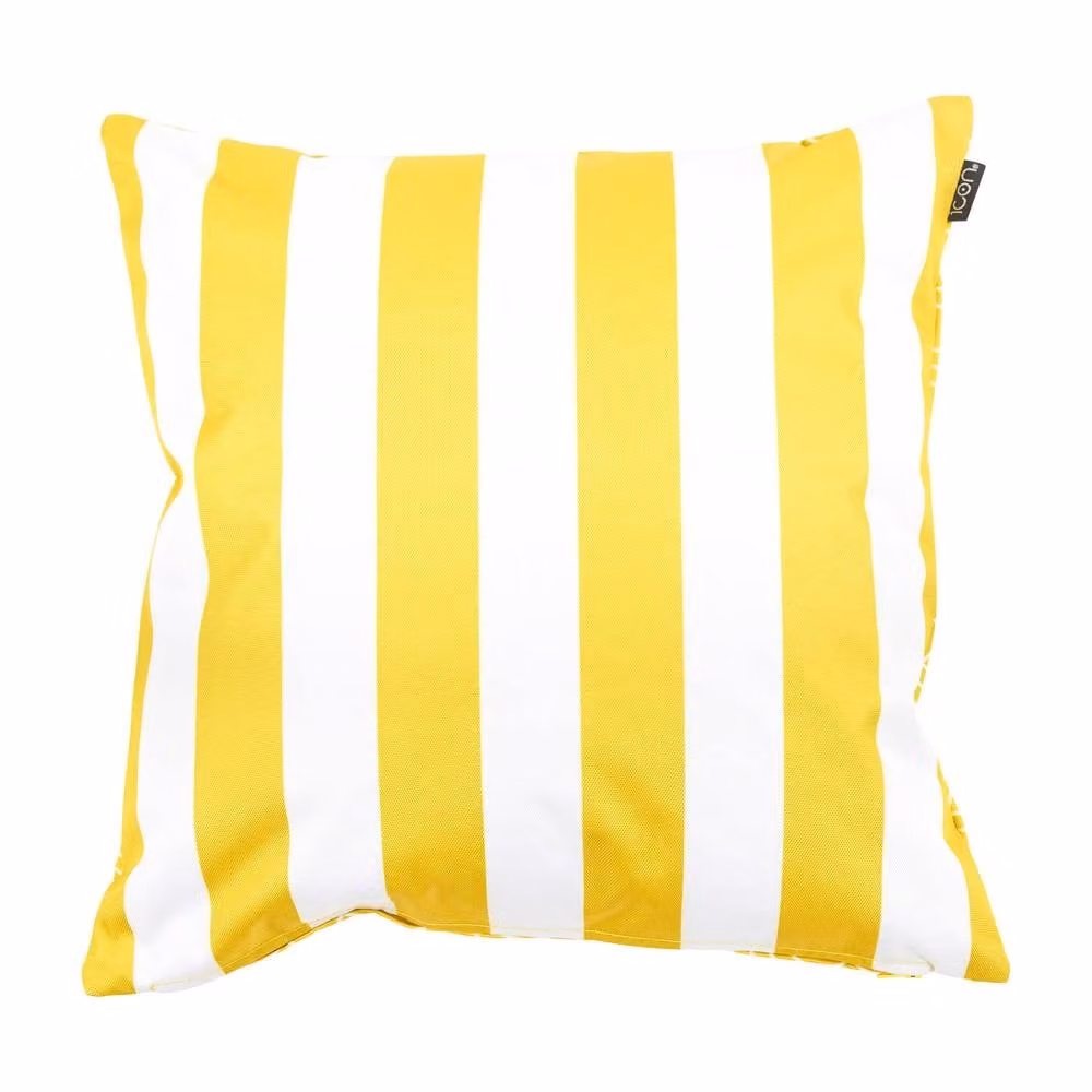 icon Striped Waterproof Indoor and Outdoor Square Cushion, Pink and Yellow, W/D/H: 43 x 43 x 43 cm – 2