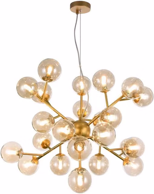 Netlighting Dallas Gold Ceiling Pendant Lamp with 24 G9 Lights
