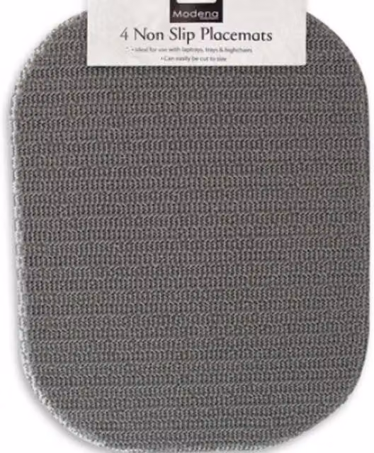 Modena Non Slip Plain Grey EVA Placemats, Set of 4