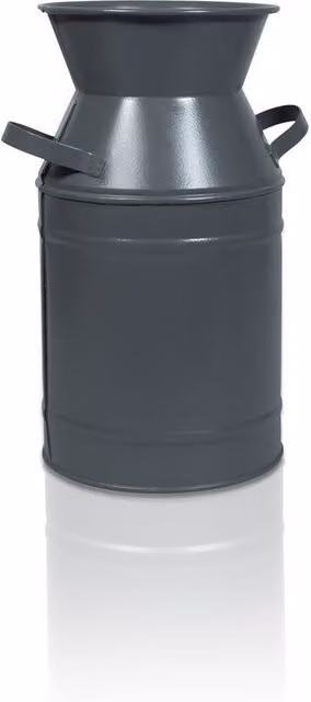 St Helens Home and Garden Vintage Metal Milk Churn Planter, Grey, Height: 19 cm – 6
