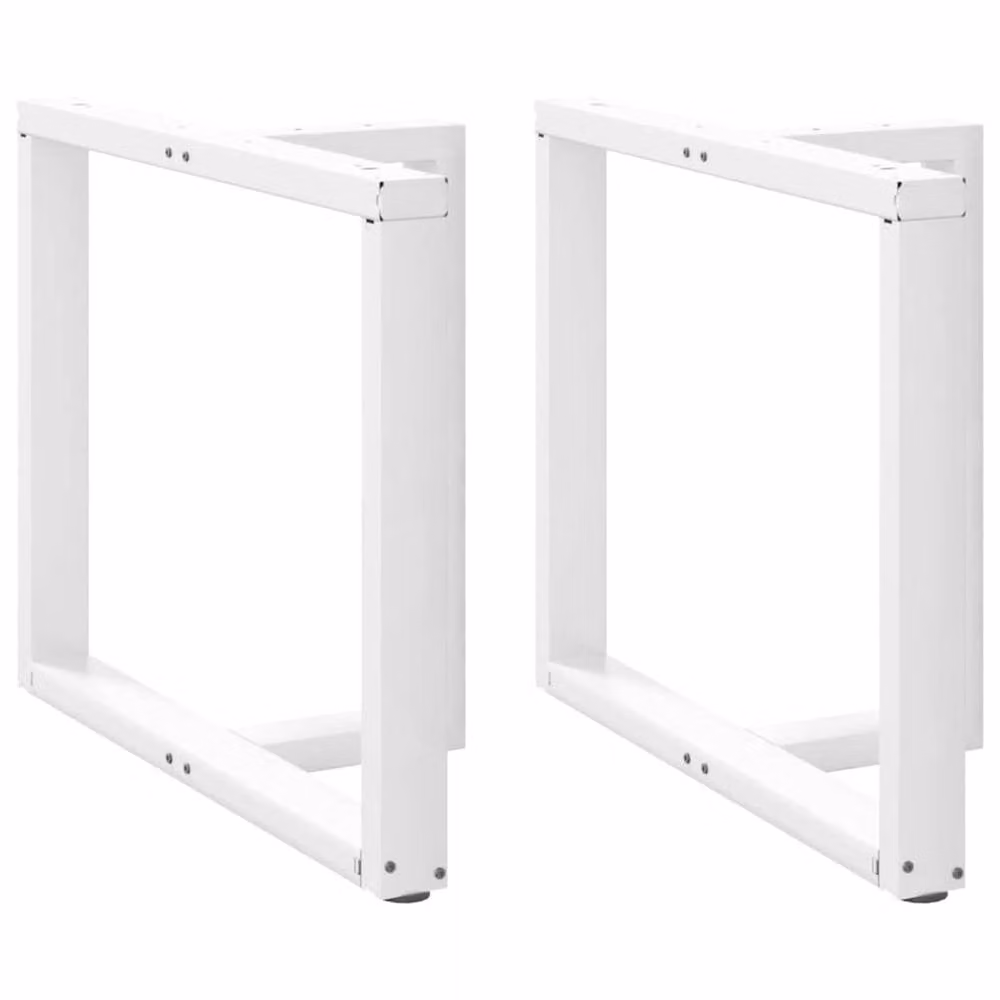 Berkfield Home T-Shaped Dining Table Legs, 2 Pieces, White Steel, W: 90 cm, D: 35 cm, H: 72-73 cm