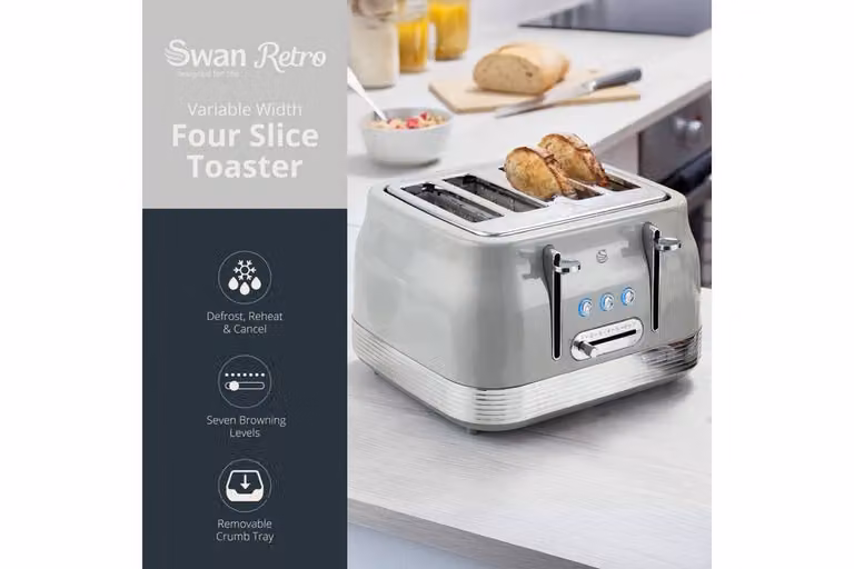 Swan Retro Kitchen Bundle in Grey