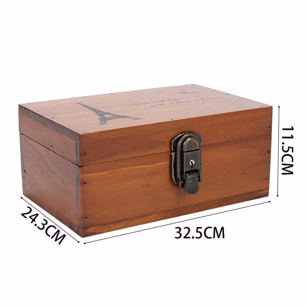 FORGEVIO Wooden Storage Box in Brown, W/D/H: 32.5 x 24.3 x 11.5 cm – 2