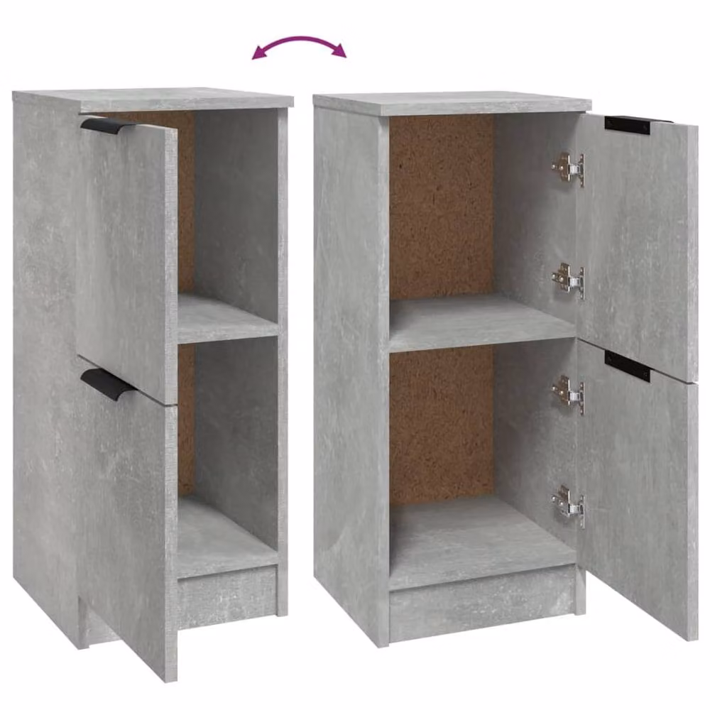 Berkfield Home Concrete Grey Sideboard in Engineered Wood, W/D/H: 30 x 30 x 70 cm – 3