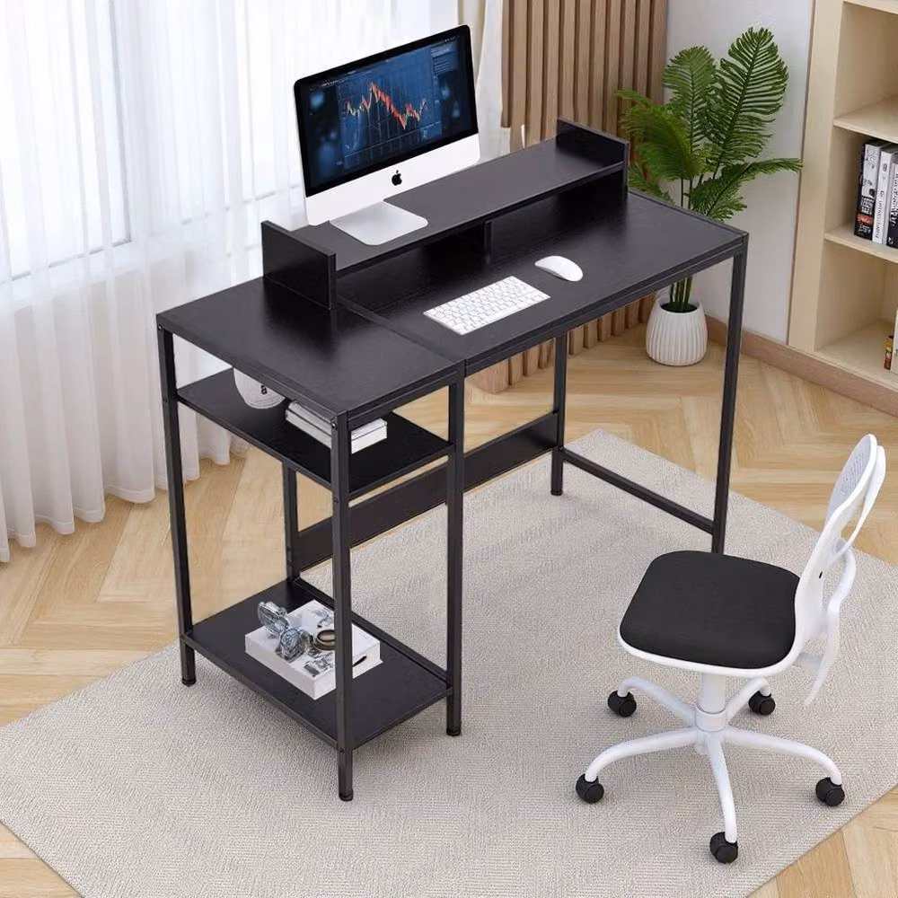 FLAVORA Black Gaming Desk and Modern Writing Table with Matt Finish – 3