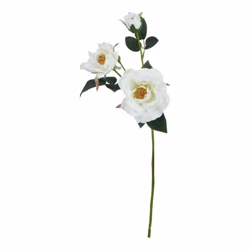 Hill Interiors Natural Garden Collection Tea Rose Artificial Flower in White