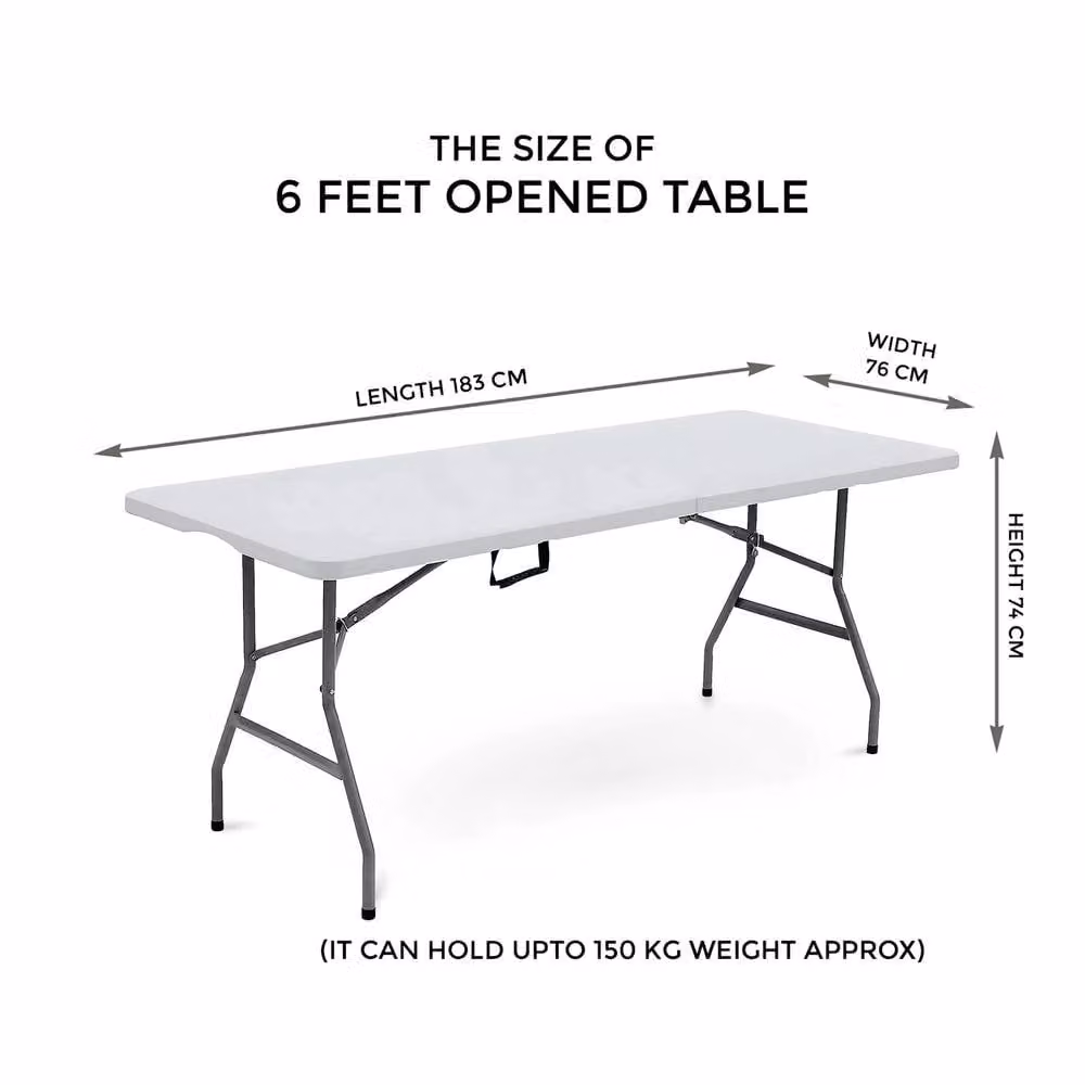 Crystals Catering Heavy Duty Folding Trestle Table in White