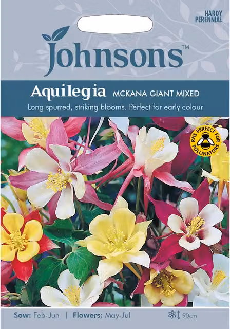 Johnsons Aquilegia McKana Giant Mixed Flower Seeds, Multicolour