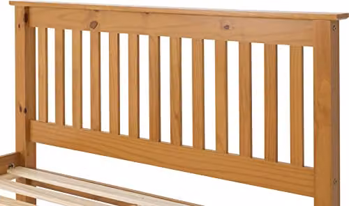 Seconique Monaco Double Low End Bed Frame in Antique Pine, Brown, W/D/H: 140 x 200 cm – 2