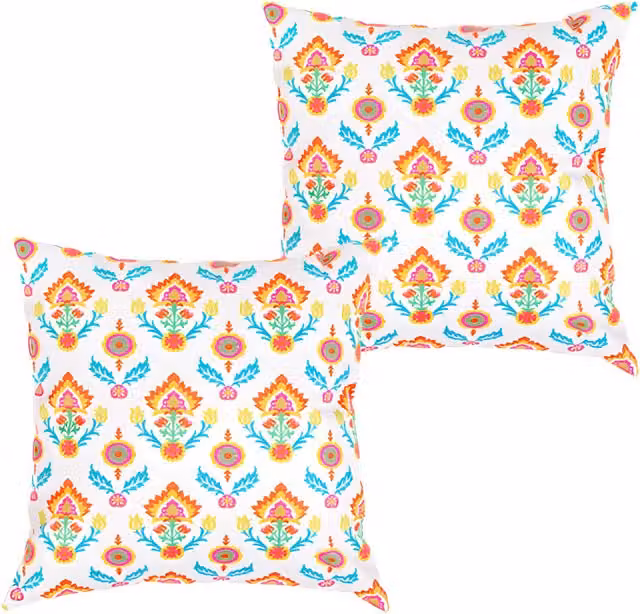 Gardenista Maria Orange Floral Printed Outdoor Scatter Cushion Set of 2