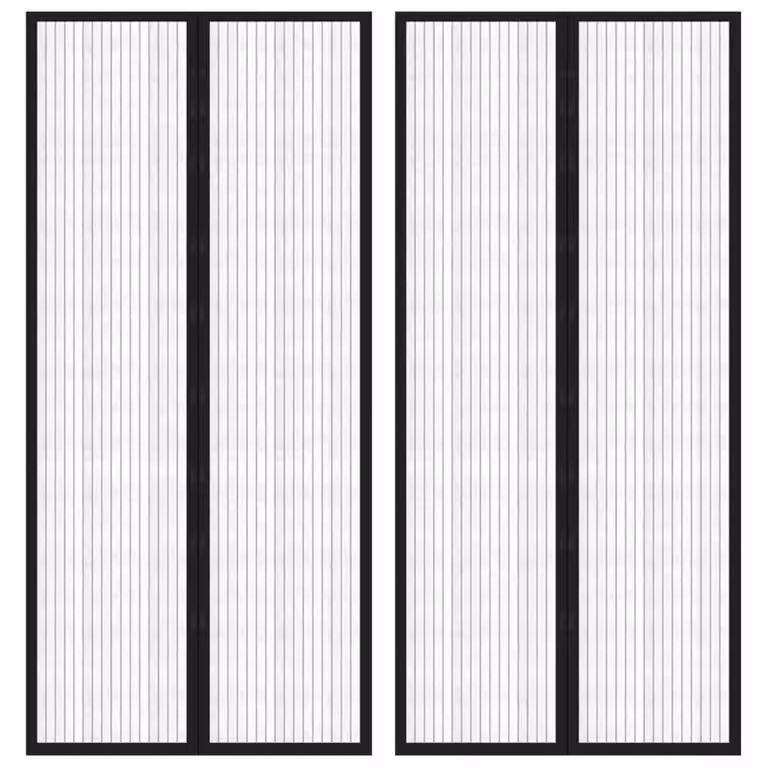 Berkfield Home Insect Door Curtains, 2 Pack, Black Polyester with Magnetic Blocks, W/H: 90 x 210 cm