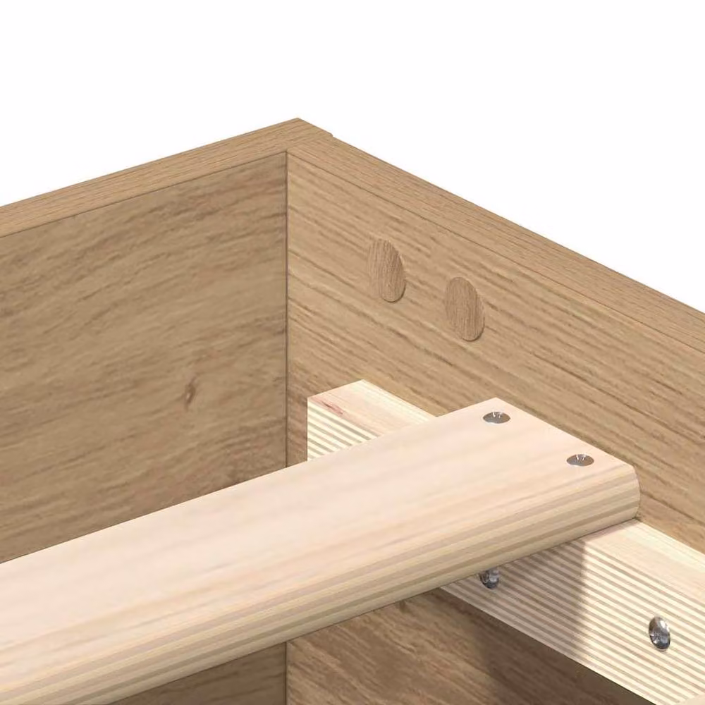 Berkfield Home Artisan Oak Bed Frame in Brown, Engineered Wood, W: 100 cm, D: 200 cm – 2