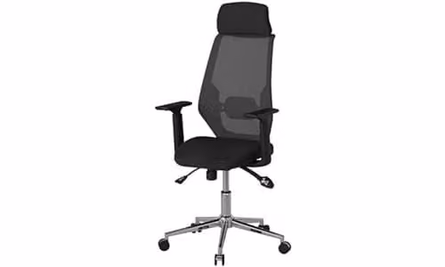 Alphason Clifton Black Fabric Task Chair with Headrest and Armrests, W/D/H: 65 x 55 x 122 cm
