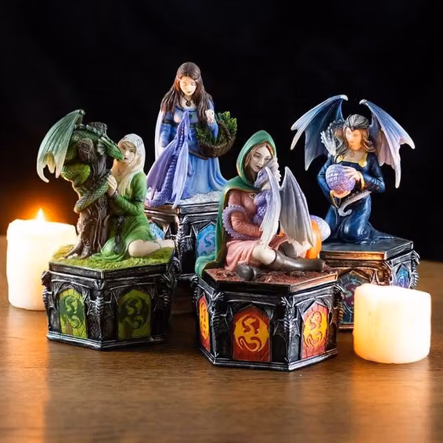 Uniqueful Dragon Friendship Winter Box by Anne Stokes, Multicolour Tabletop Decoration