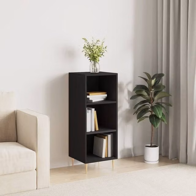Berkfield Home Black Matt Classic Wall Mounted Sideboard, W/D/H: 34.5 x 32.5 x 90 cm