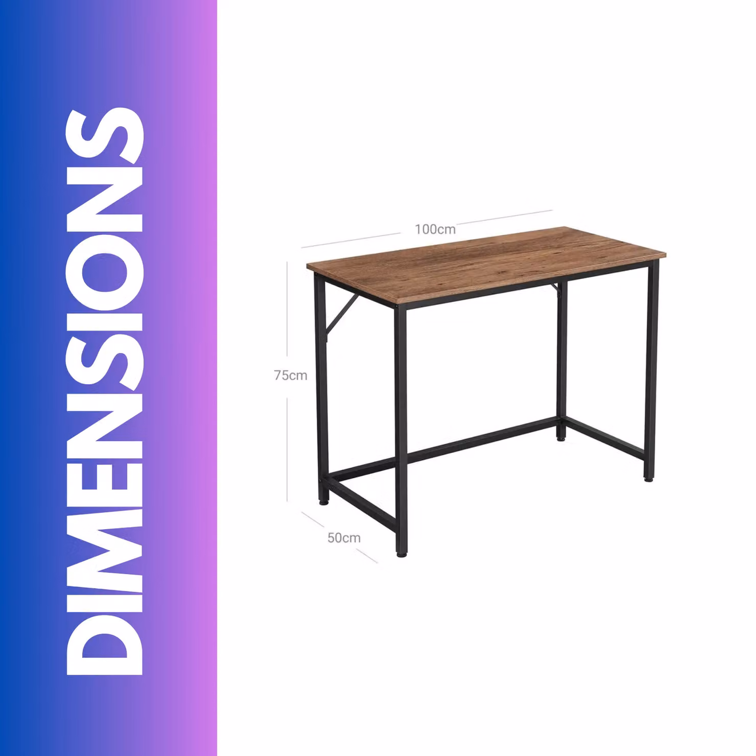 Rafaelo Mobilia Industrial Rustic Computer Desk in Brown and Black – 4