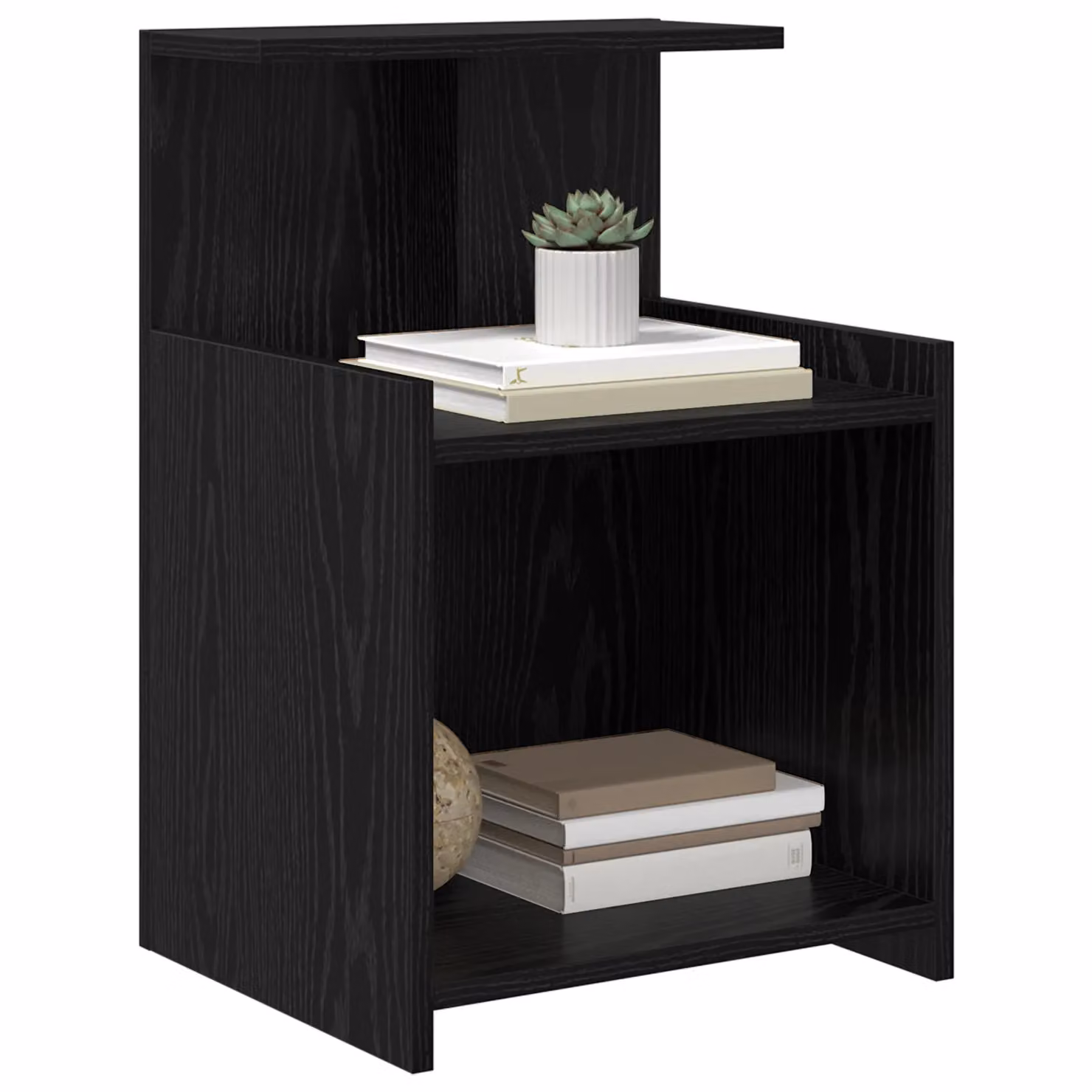 Berkfield Home 2-Pack Black Oak Bedside Cabinets, W: 40 cm, D: 35 cm, H: 60 cm – 3
