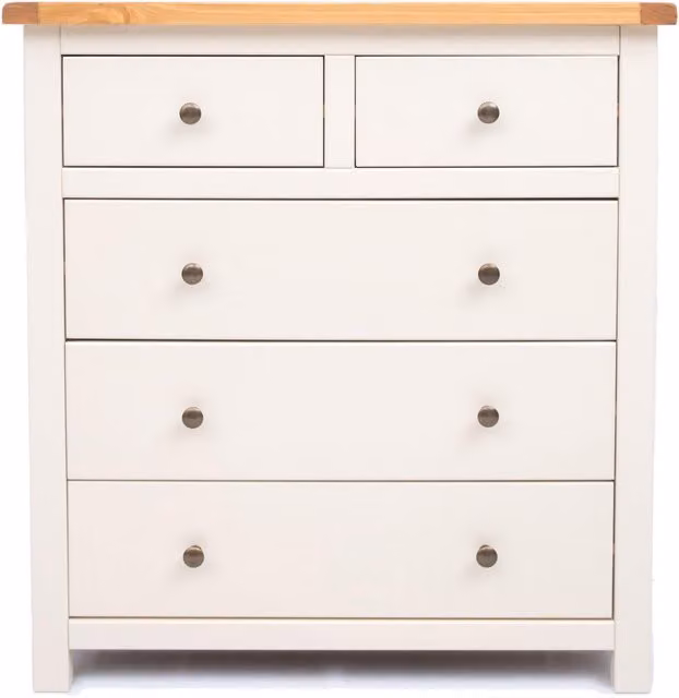 Cabinet Bits Maggiori 5 Drawer Chest of Drawers in White Lacquered Wood and Metal