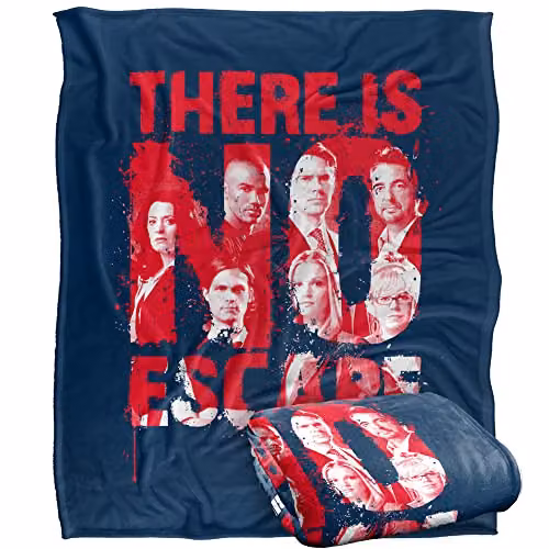 LOGOVISION Criminal Minds No Escape Silky Touch Super Soft Fleece Throw Blanket in White, W/D/H: 152 x 127 cm – 1