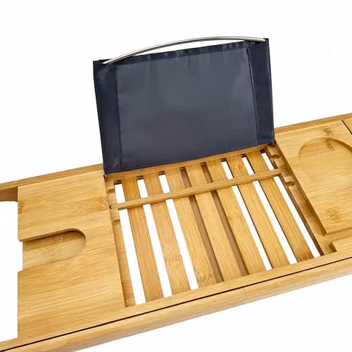 Menkind InGenious Adjustable Bamboo Bath Caddy in Brown – 3