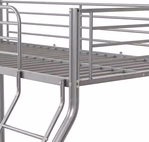 Seconique Tandi Silver Metal Triple Bunk Bed Frame with 3ft Single and 4ft6 Double Bed H: 154 cm, W: 147 cm, D: 200 cm – 3