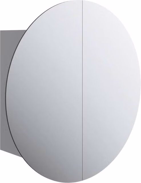 Berkfield Home Grey Wall Mounted Bathroom Cabinet with Round LED Mirror W/D/H: 40 x 40 x 17.5 cm