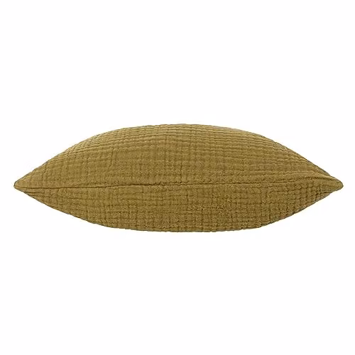 Riva Home Square Cotton Cushion with Removable Cover, Beige/Green, W/D/H: 45 x 45 x 45 cm – 2