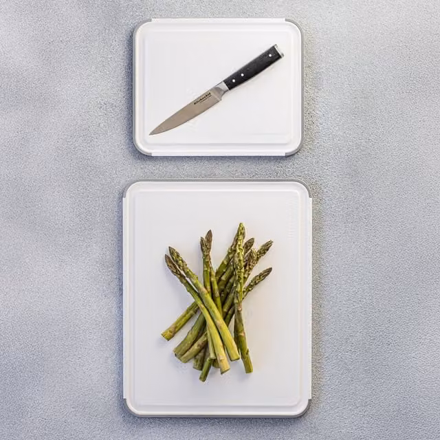 KitchenAid 2-Piece White Reversible Polypropylene Chopping Board Set