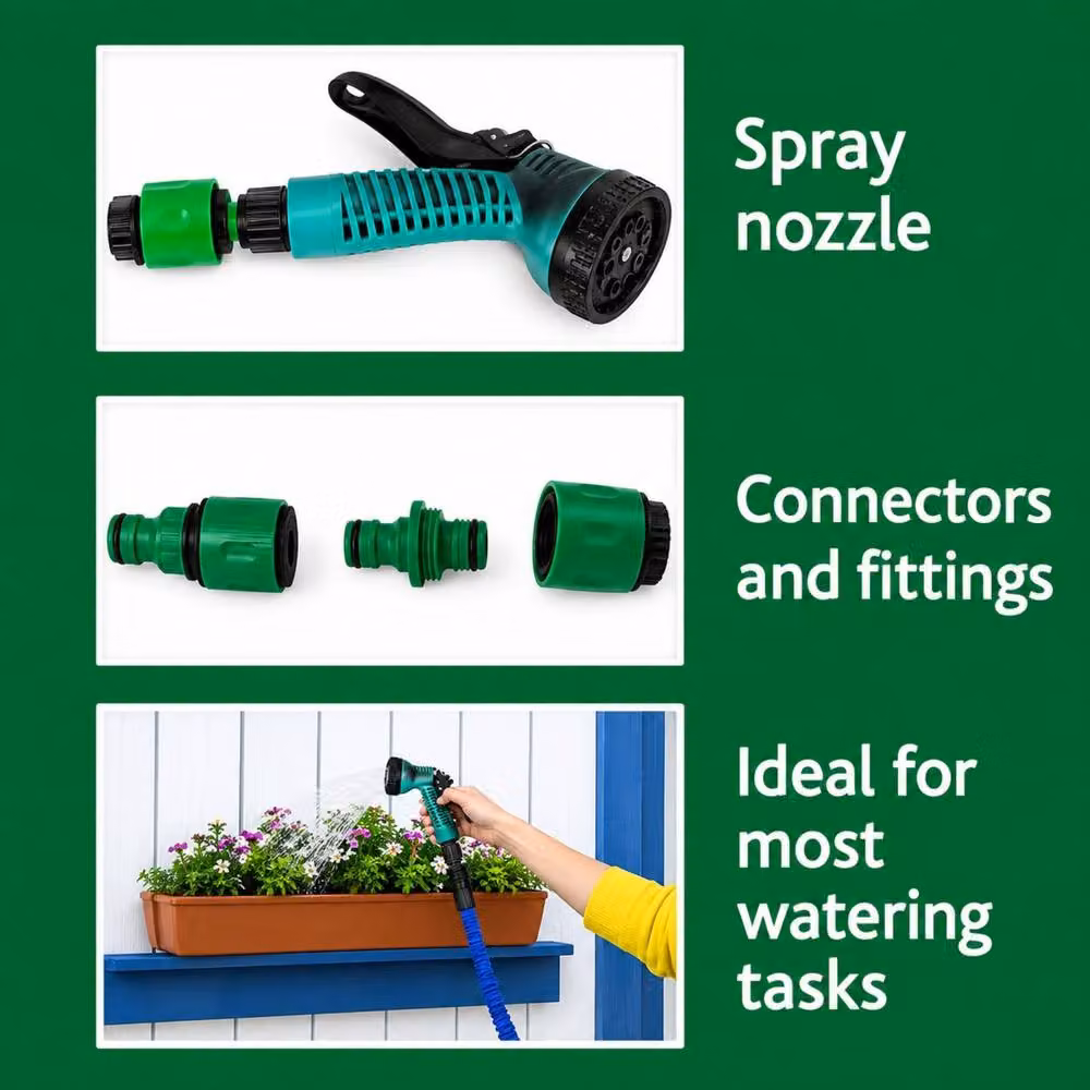 Smart Living Expandable Garden Hose with Spray Nozzle in Blue, 15m – 3