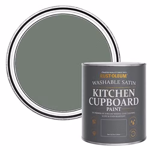 Rust-Oleum Green Scrubbable Kitchen Cupboard Paint in Satin Finish - Serenity 750ml – 1