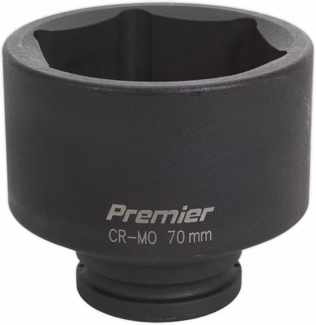 Loops 70mm Forged Impact Socket, 3/4 Inch Sq Drive, Chrome Molybdenum Black