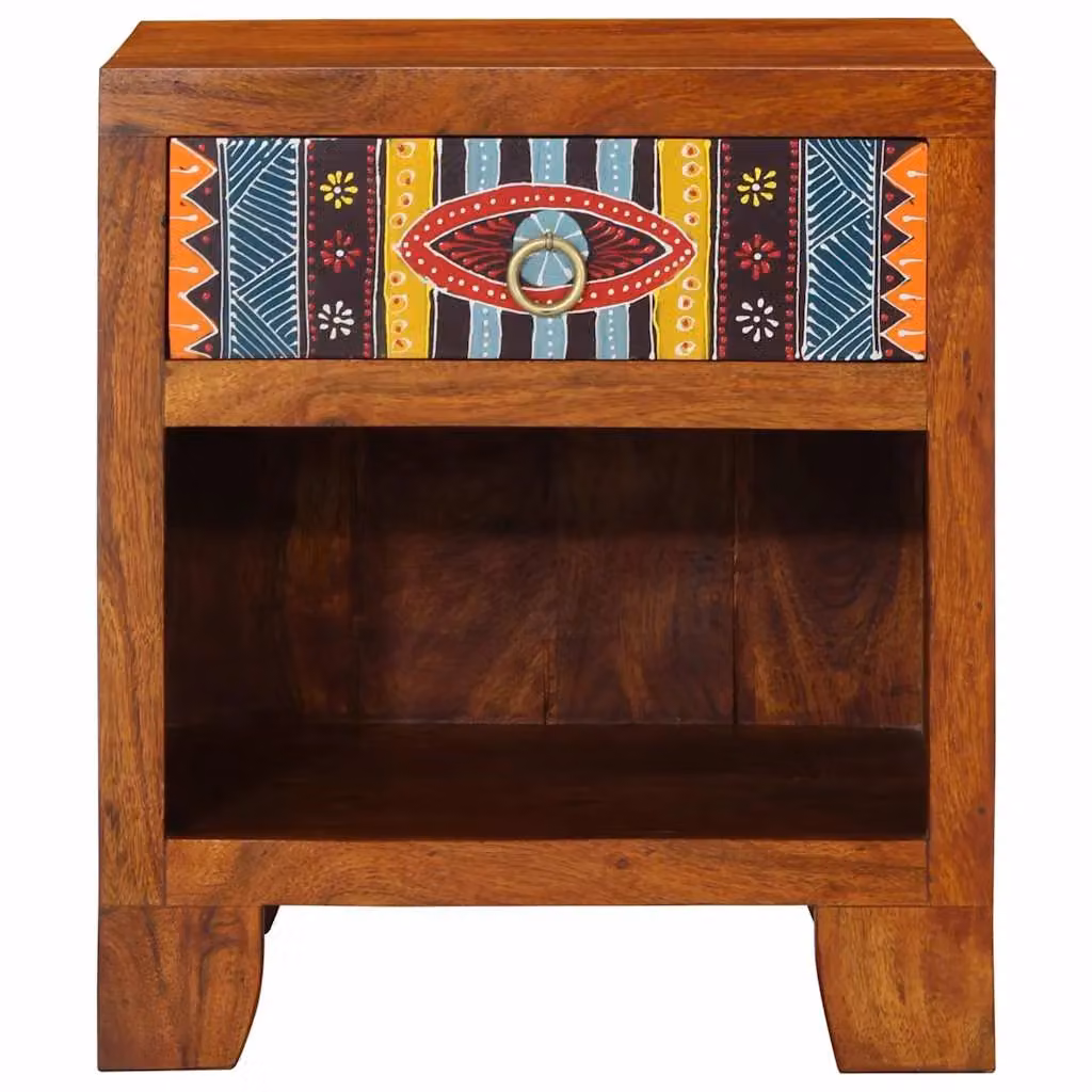 Berkfield Home Set of 2 Acacia Wood Bedside Cabinets in Brown, W/D/H: 40 x 35 x 45 cm – 2