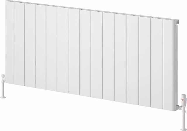 Bathroom Kingdom Resia White Designer Flat Panel Horizontal Aluminium Radiator W: 142 cm, H: 60 cm, D: 6 cm