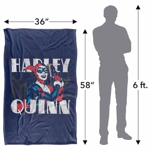Warner Bros. Batman and Harley Quinn Super Soft Fleece Throw Blanket, Multicolour – 3