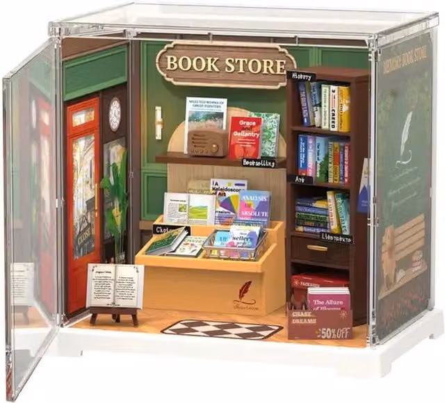 Syntego DIY Memory Book Store Miniature House Kit, Multicolour and Green