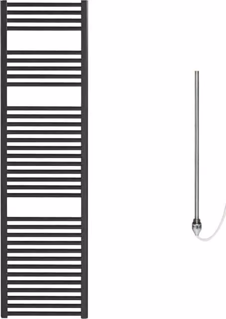 SolAire Black Metal Electric Heated Towel Rail, Height: 150 cm