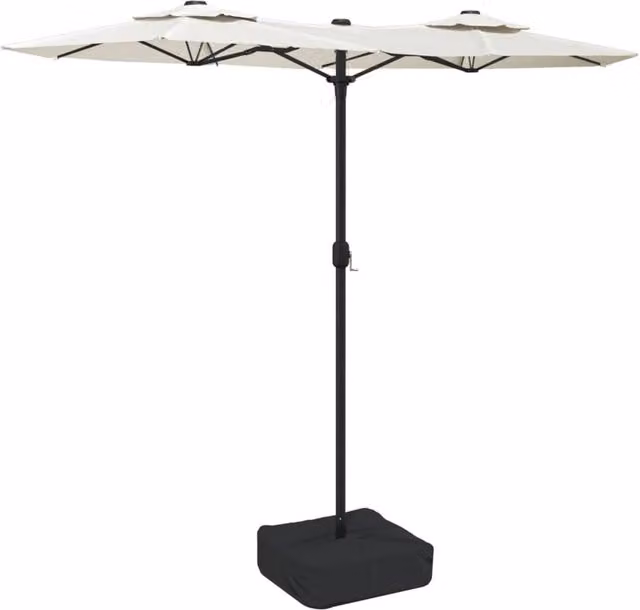 Berkfield Home Double-Head Cantilever Parasol in Off-White, W/D/H: 316 x 240 x 240 cm