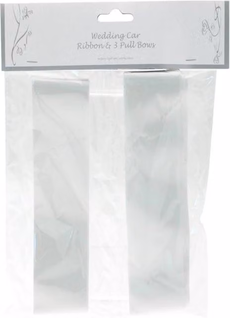 KDMD White Wedding Car Ribbon and 3 x Bows Pack