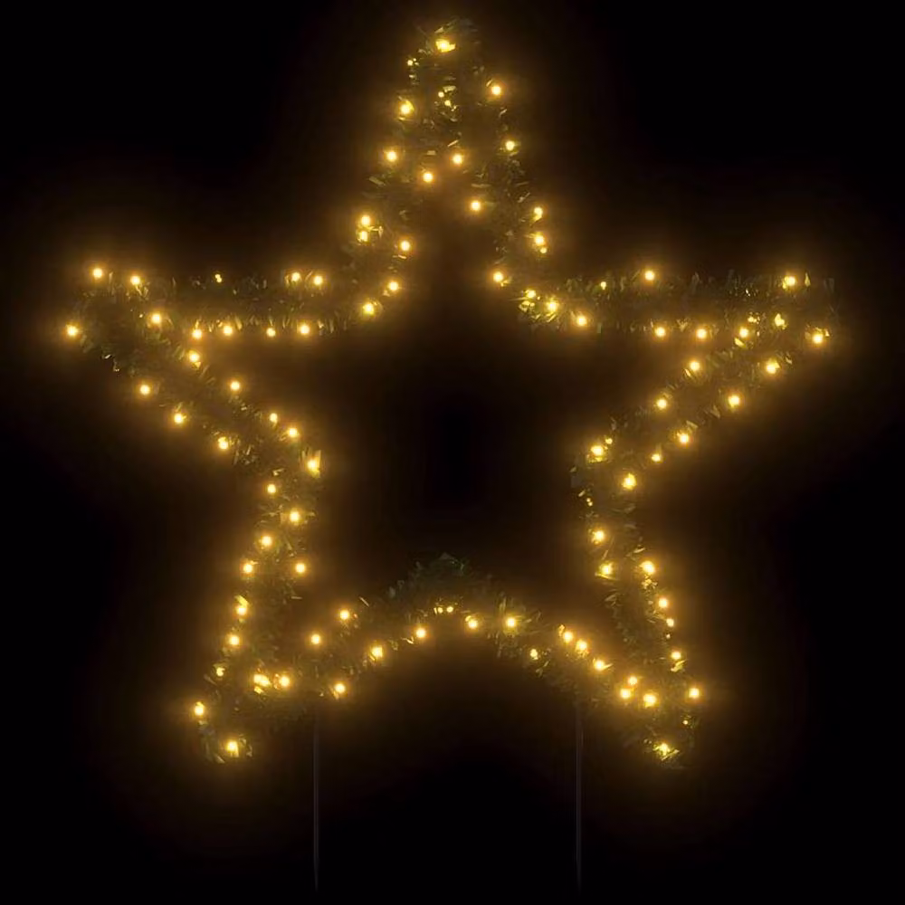 Berkfield Home Green Star Christmas Light Decoration with 115 LEDs and Spikes, Height: 85 cm – 3